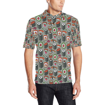 Sushi Print Design LKS301 Men Polo Shirt