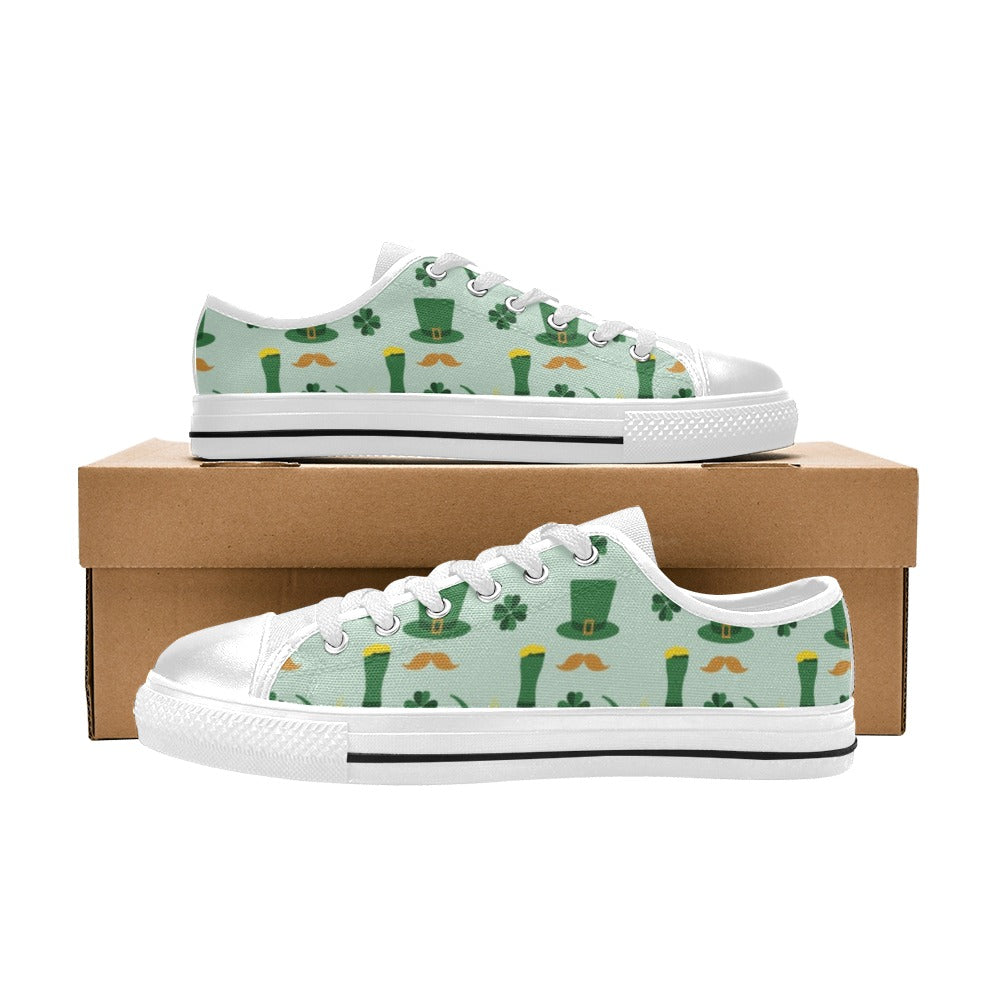 St Patricks Day Print Design LKS304 Women's White Low Top Shoes