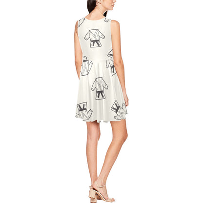 Karate Pattern Print Design 01 Sleeveless Dress