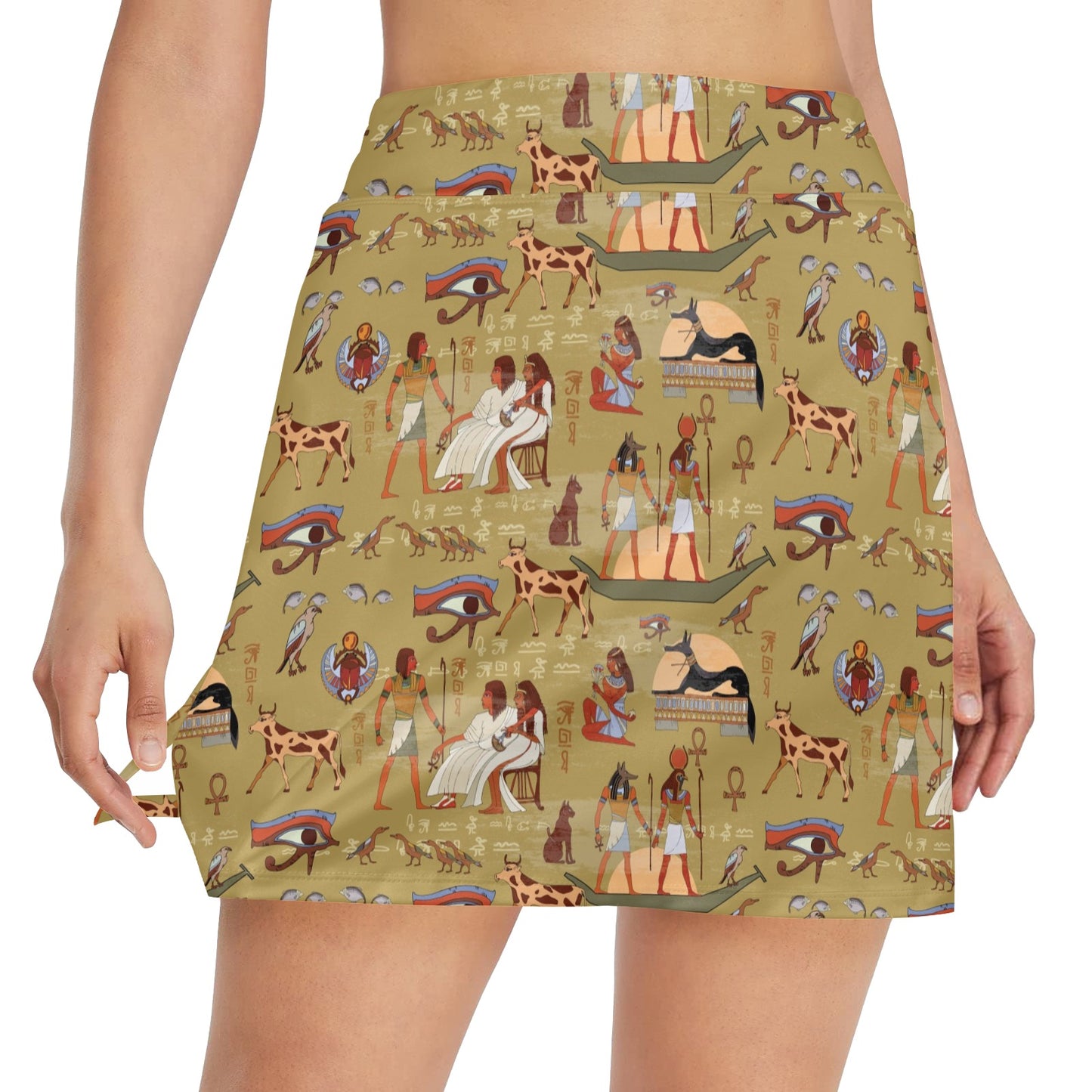 Ancient Greek Classic Pattern Design LKS305 17" Golf & Pickleball Skort with Pockets