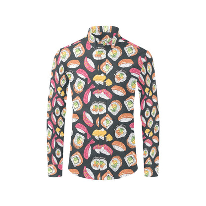 Sushi Print Design LKS306 Men's Long Sleeve Dress Shirt