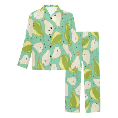 Pear Pattern Print Design PE04 Men's Long Pajama Set