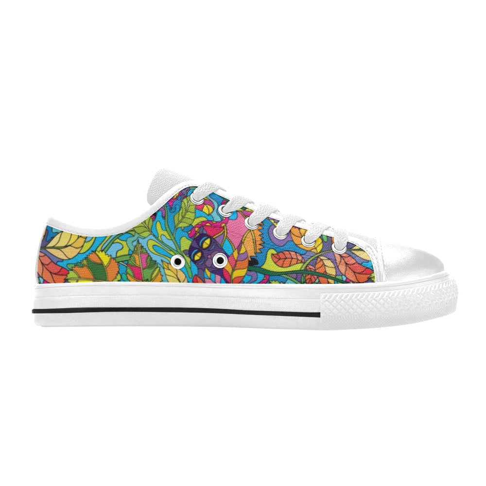 Trippy Print Design LKS301 Women's White Low Top Shoes