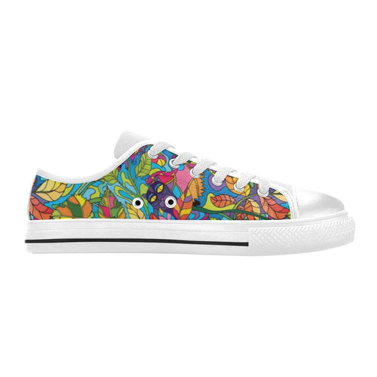 Trippy Print Design LKS301 Women's White Low Top Shoes