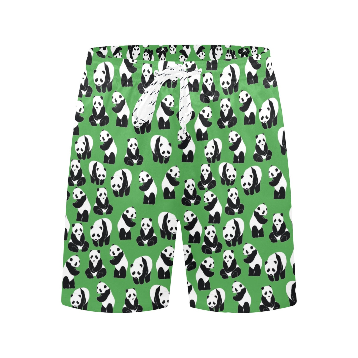 Panda Bear Pattern Themed Print Men's Swim Trunks Beach Shorts