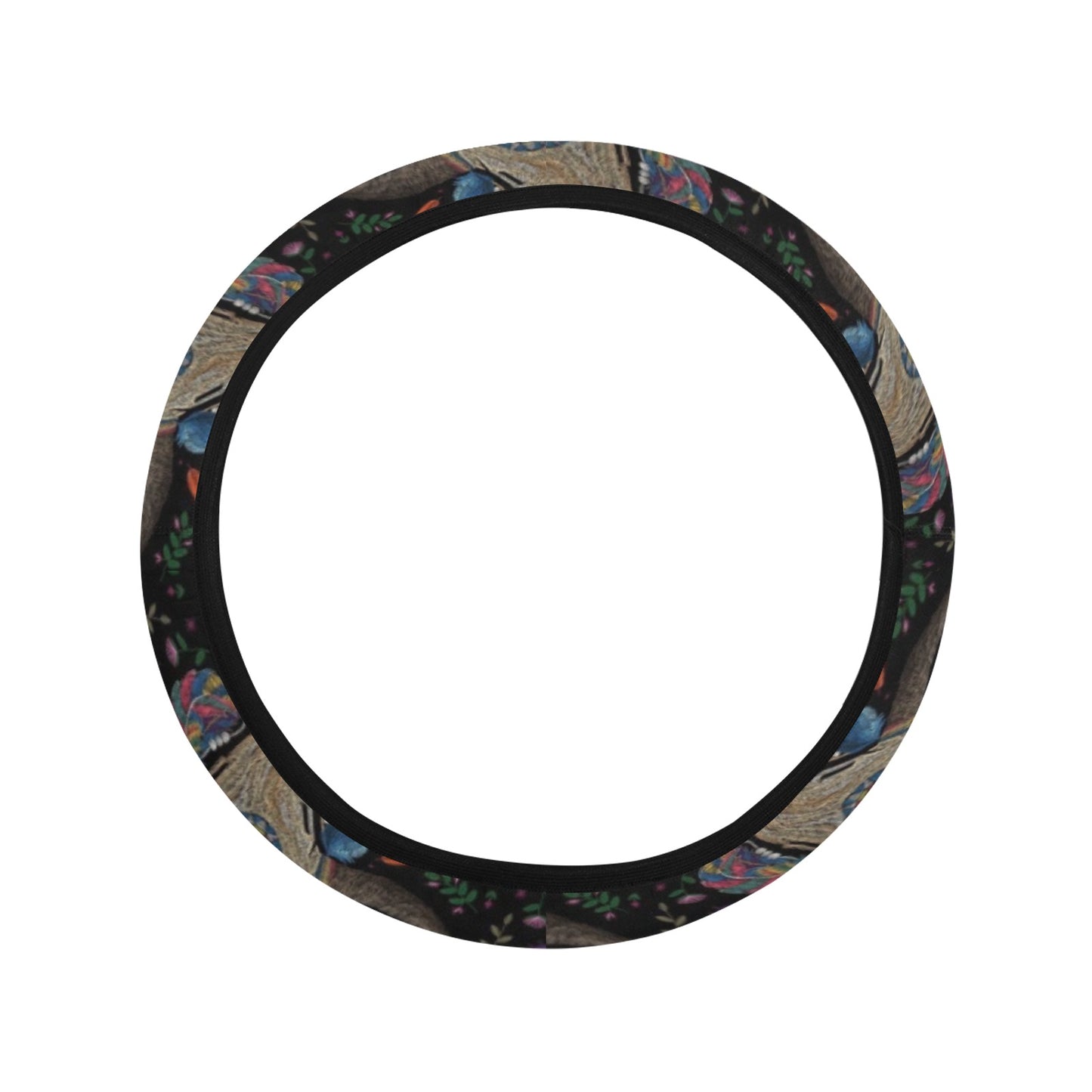 Buffalo Head Print Design LKS401 Steering Wheel Cover with Elastic Edge