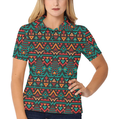 Aztec Pattern Print Design 04 Women's Polo Shirt