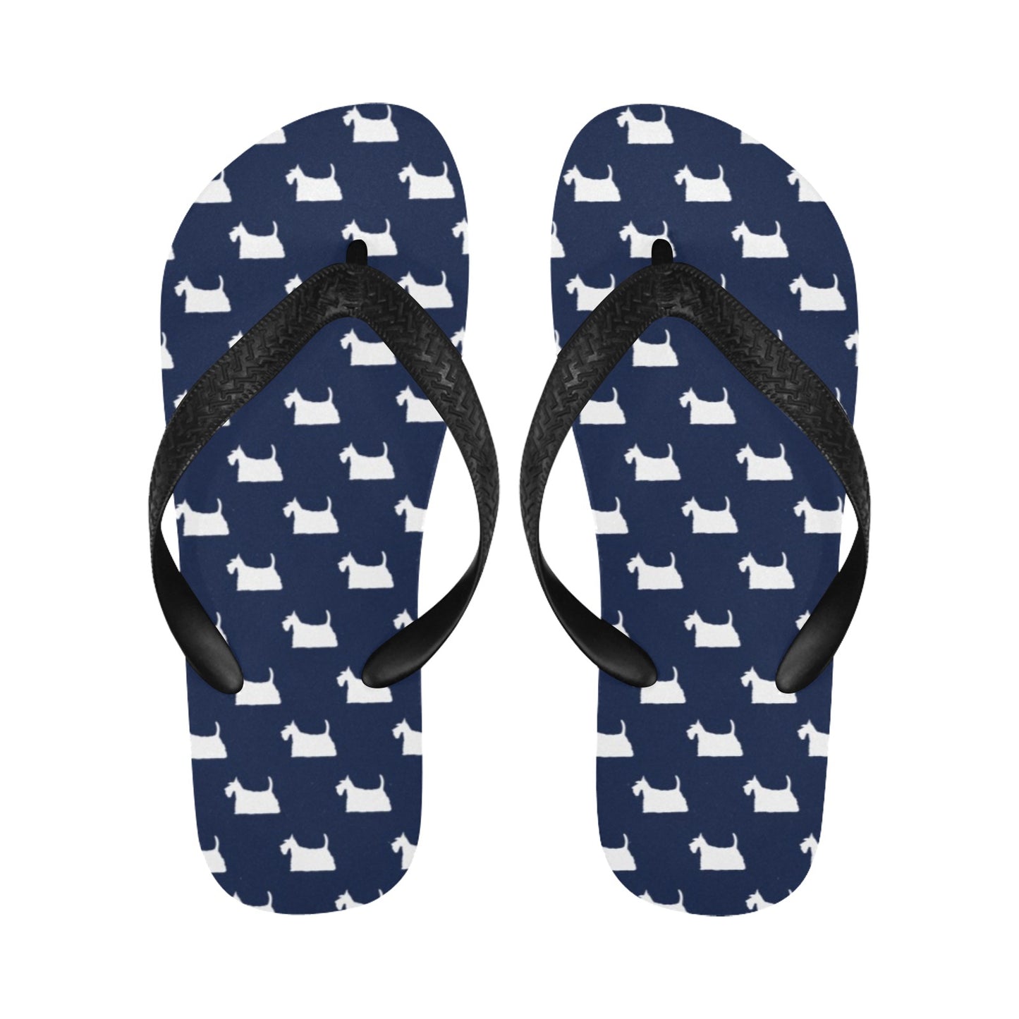 Scottish Terriers Print Design LKS303 Flip Flops
