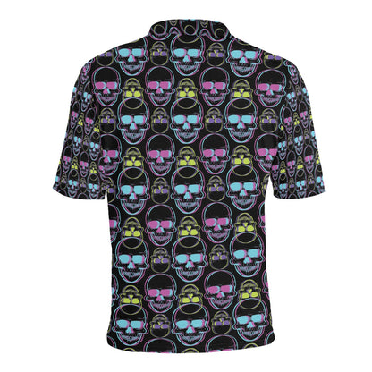 Skull 3D Colorful Print Design LKS309 Men Polo Shirt