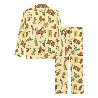 Cowboy Pattern Print Design 04 Women's Long Pajama Set