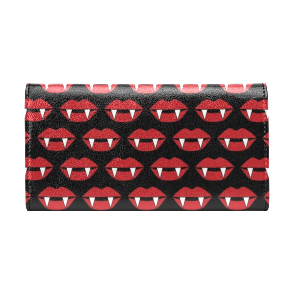 Vampire Lips Print Design LKS302 Women's Trifold Wallet