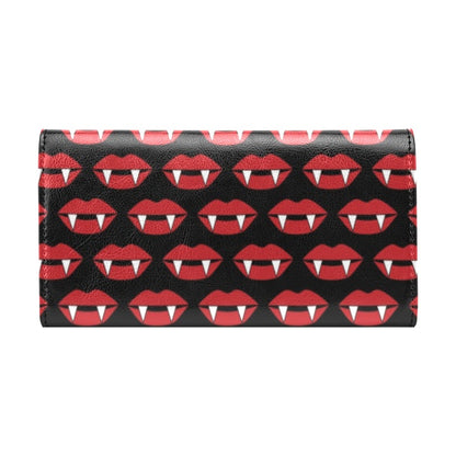 Vampire Lips Print Design LKS302 Women's Trifold Wallet