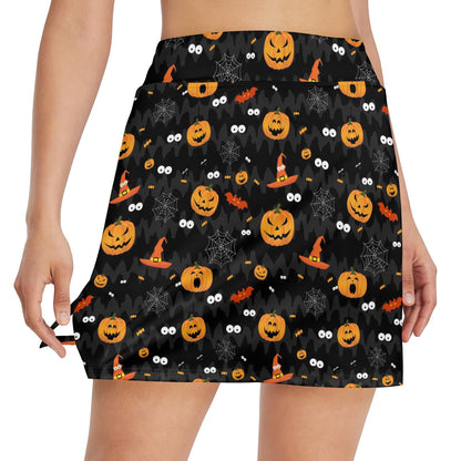 Halloween Print Design LKS405 17" Golf & Pickleball Skort with Pockets
