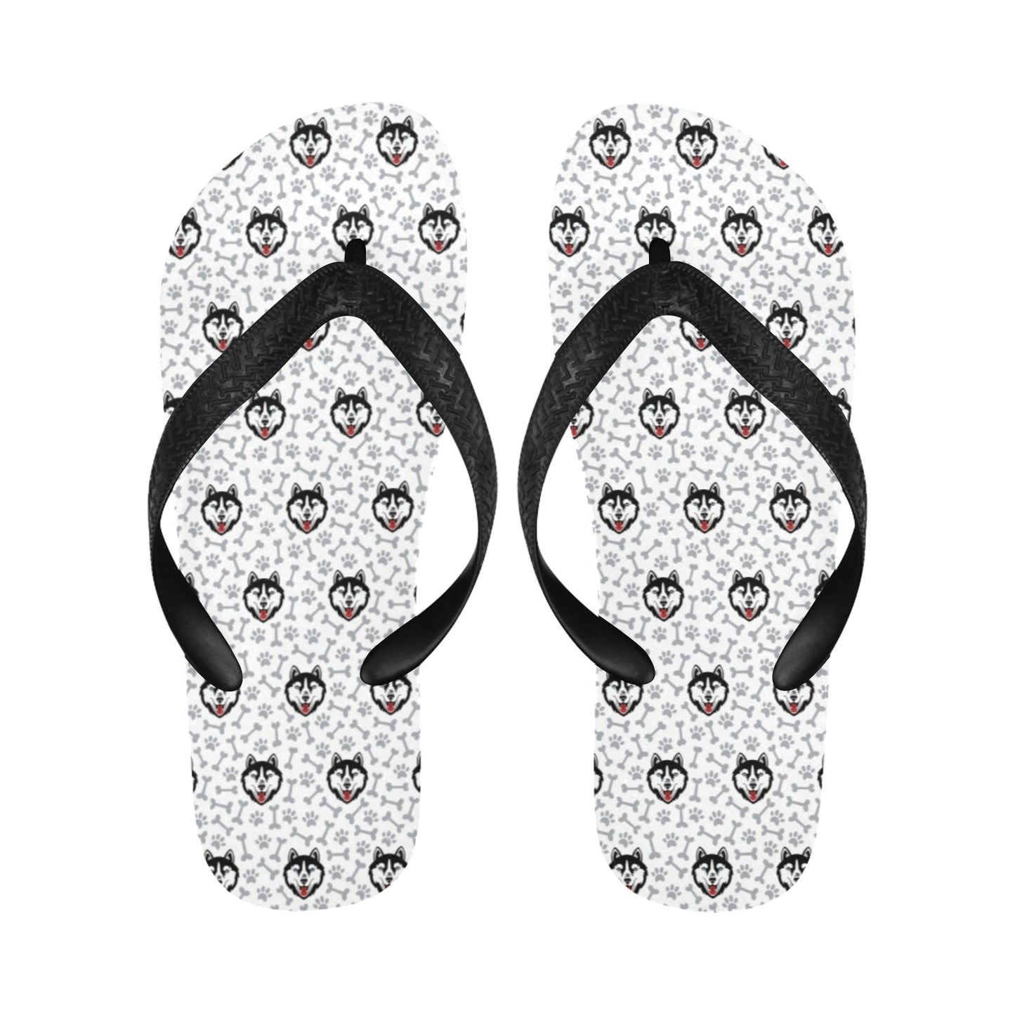Siberian Huskies Print Design LKS305 Flip Flops