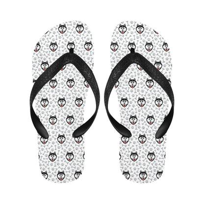 Siberian Huskies Print Design LKS305 Flip Flops