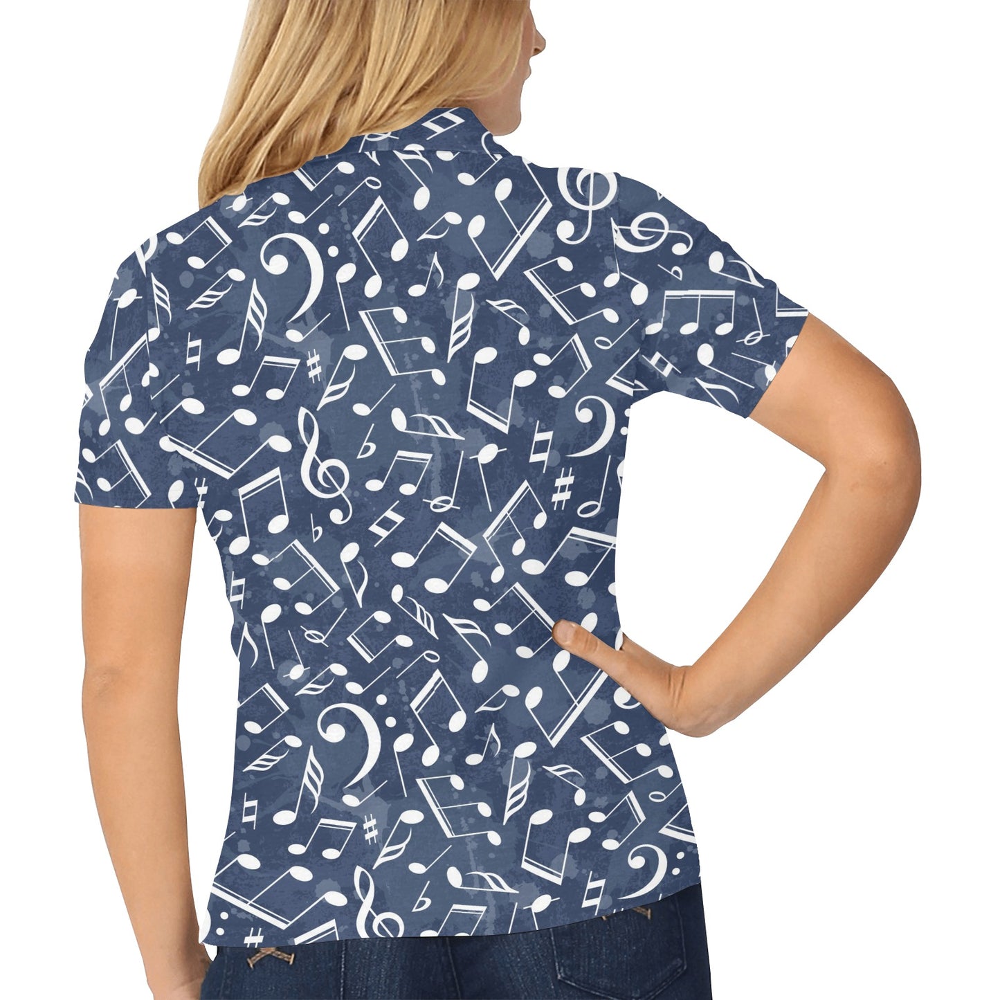 Music note Pattern Print Design A02 Women's Polo Shirt