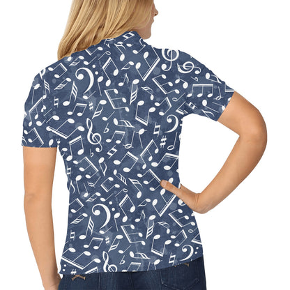Music note Pattern Print Design A02 Women's Polo Shirt