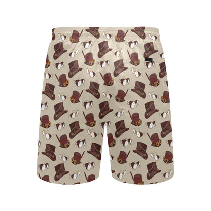 Steampunk Hat Print Design LKS301 Men's Swim Trunks Beach Shorts