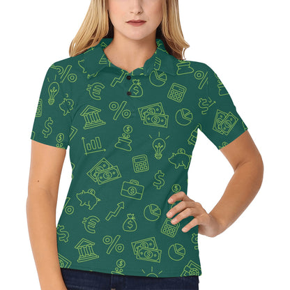 Accounting Financial Pattern Print Design 02 Women's Polo Shirt