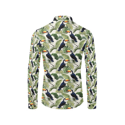 Toucan Print Design LKS308 Men's Long Sleeve Dress Shirt