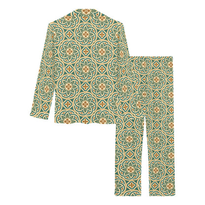 Cross Pattern Print Design 01 Women's Long Pajama Set