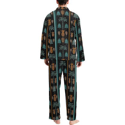 Hawaiian Themed Pattern Print Design H023 Men's Long Pajama Set