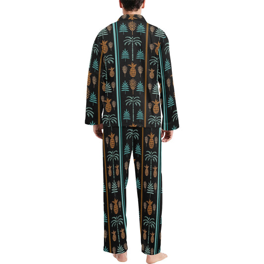 Hawaiian Themed Pattern Print Design H023 Men's Long Pajama Set