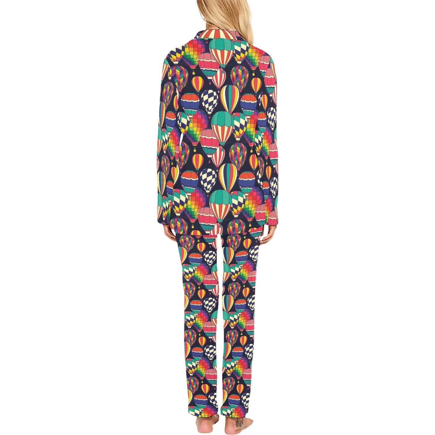 Ballon Pattern Print Design 02 Women's Long Pajama Set