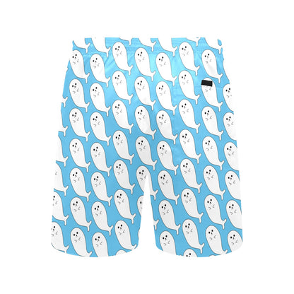 Sea Lion Print Design LKS402 Men's Swim Trunks Beach Shorts