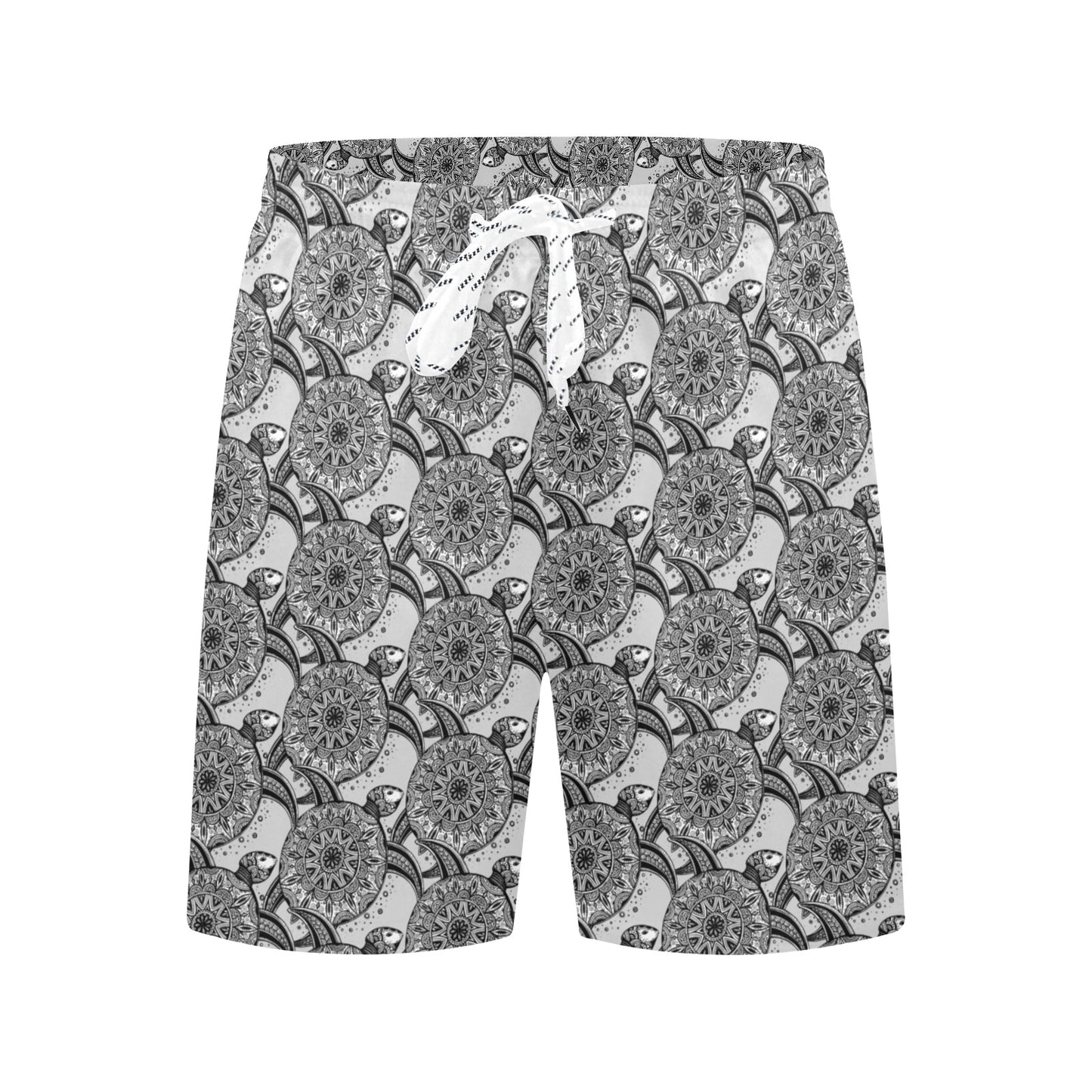 Tribal Turtle Polynesian Themed Print Men's Swim Trunks Beach Shorts