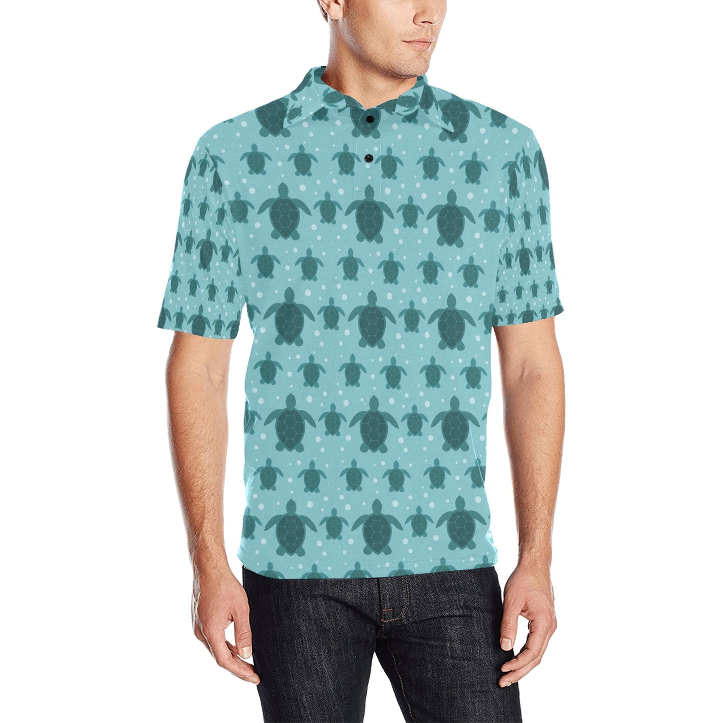 Sea Turtle Print Design LKS305 Men Polo Shirt
