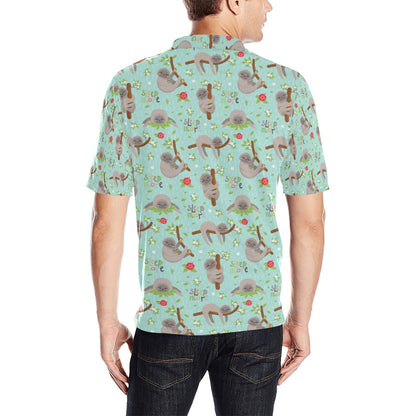 Sloth Print Design LKS305 Men Polo Shirt