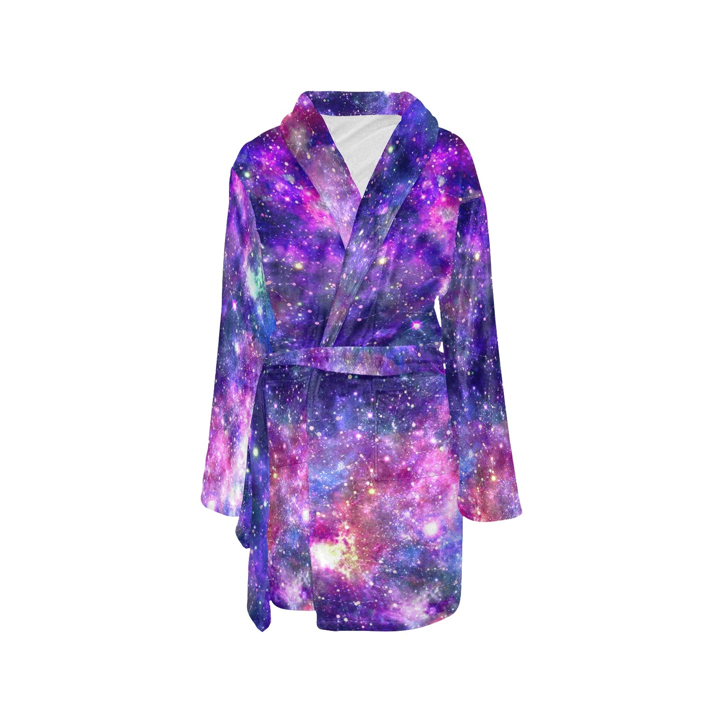 Galaxy Night Stardust Space Print Women's Fleece Robe