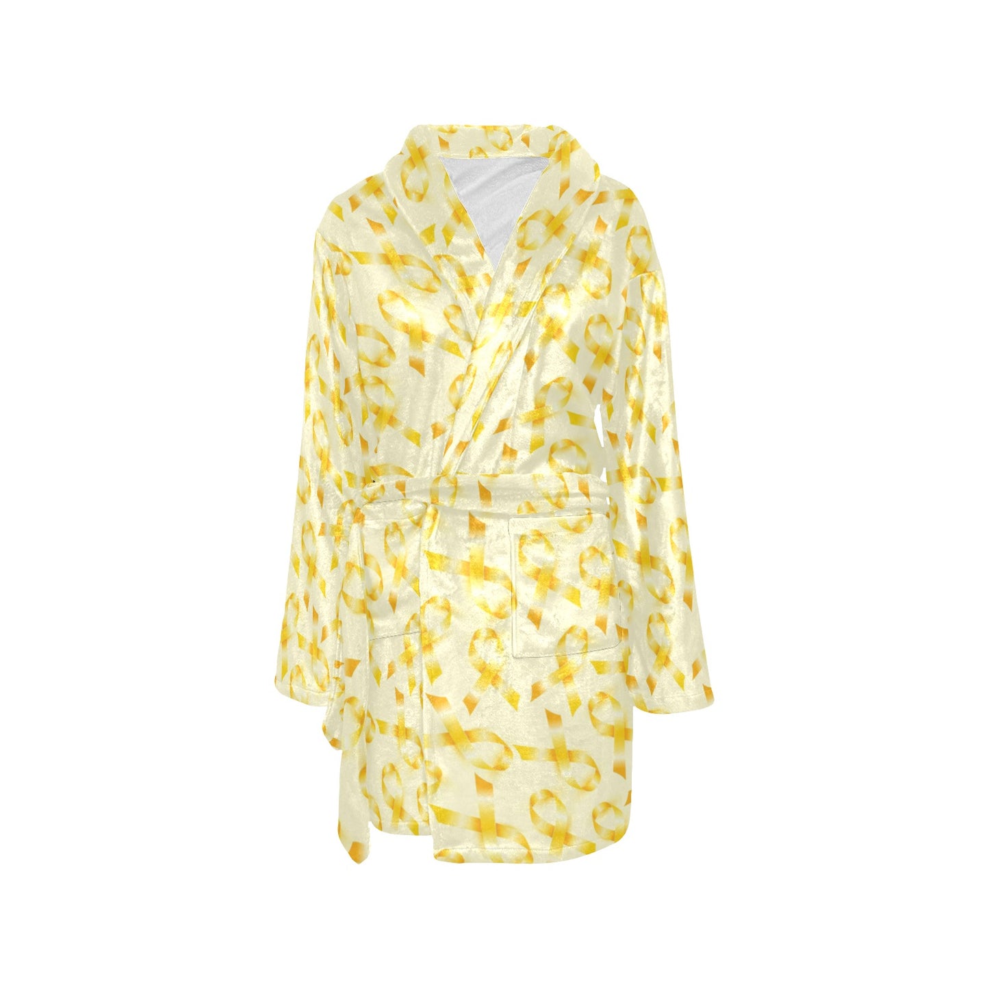 Childhood cancer Pattern Print Design 01 Women's Fleece Robe