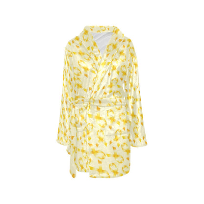 Childhood cancer Pattern Print Design 01 Women's Fleece Robe