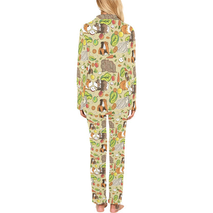 Guinea Pig Pattern Print Design 02 Women's Long Pajama Set