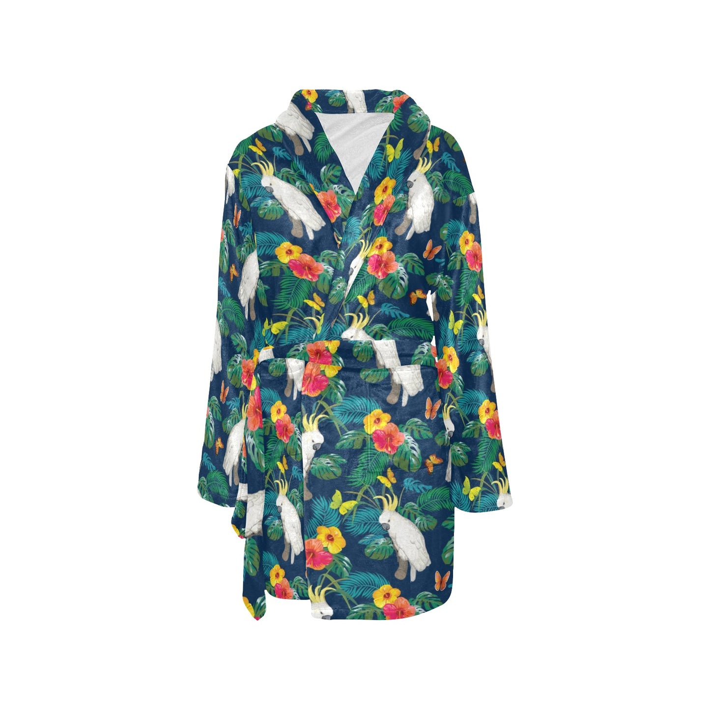 Cockatoo Tropical Pattern Print Design 02 Women's Fleece Robe
