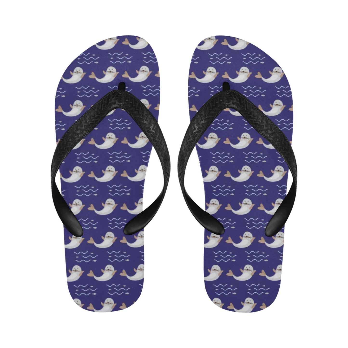 Sea Lion Print Design LKS404 Flip Flops