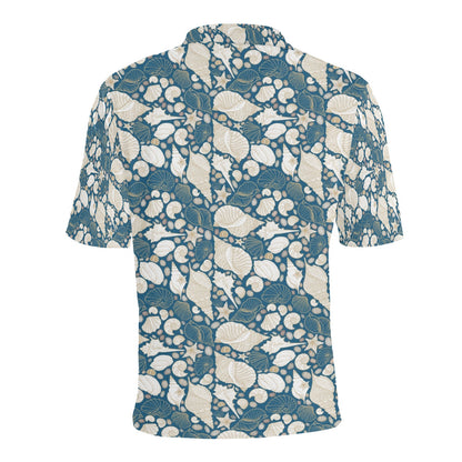 Products Seashell Print Design LKS308 Men Polo Shirt