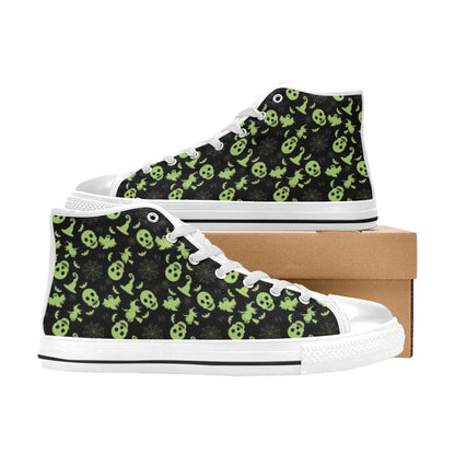 Witch Halloween Print Design LKS306 Men's High Top Canvas Shoes