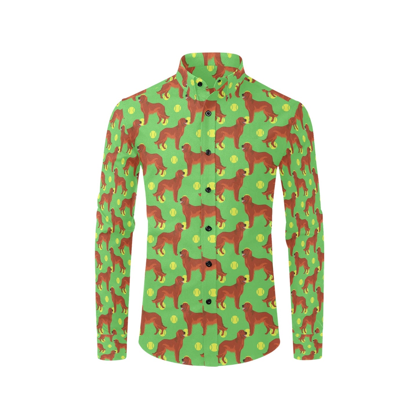 Setters Irish Print Design LKS302 Men's Long Sleeve Dress Shirt
