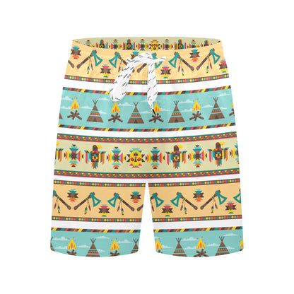 American indian Life Pattern Men's Swim Trunks Beach Shorts