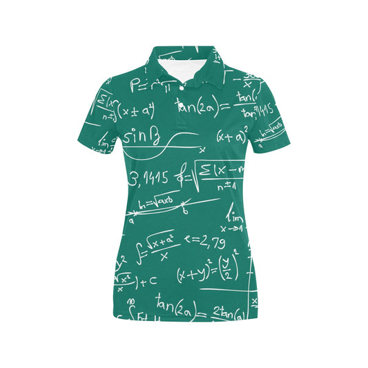 Math Pattern Print Design 01 Women's Polo Shirt