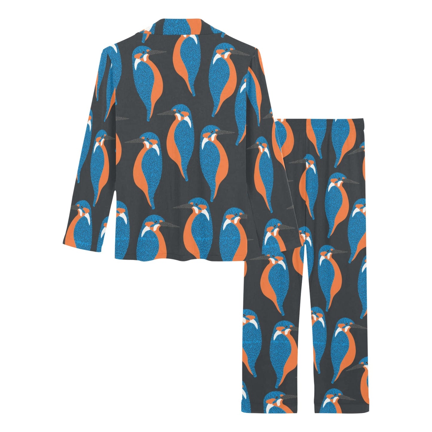 Kingfisher Pattern Print Design 03 Women's Long Pajama Set