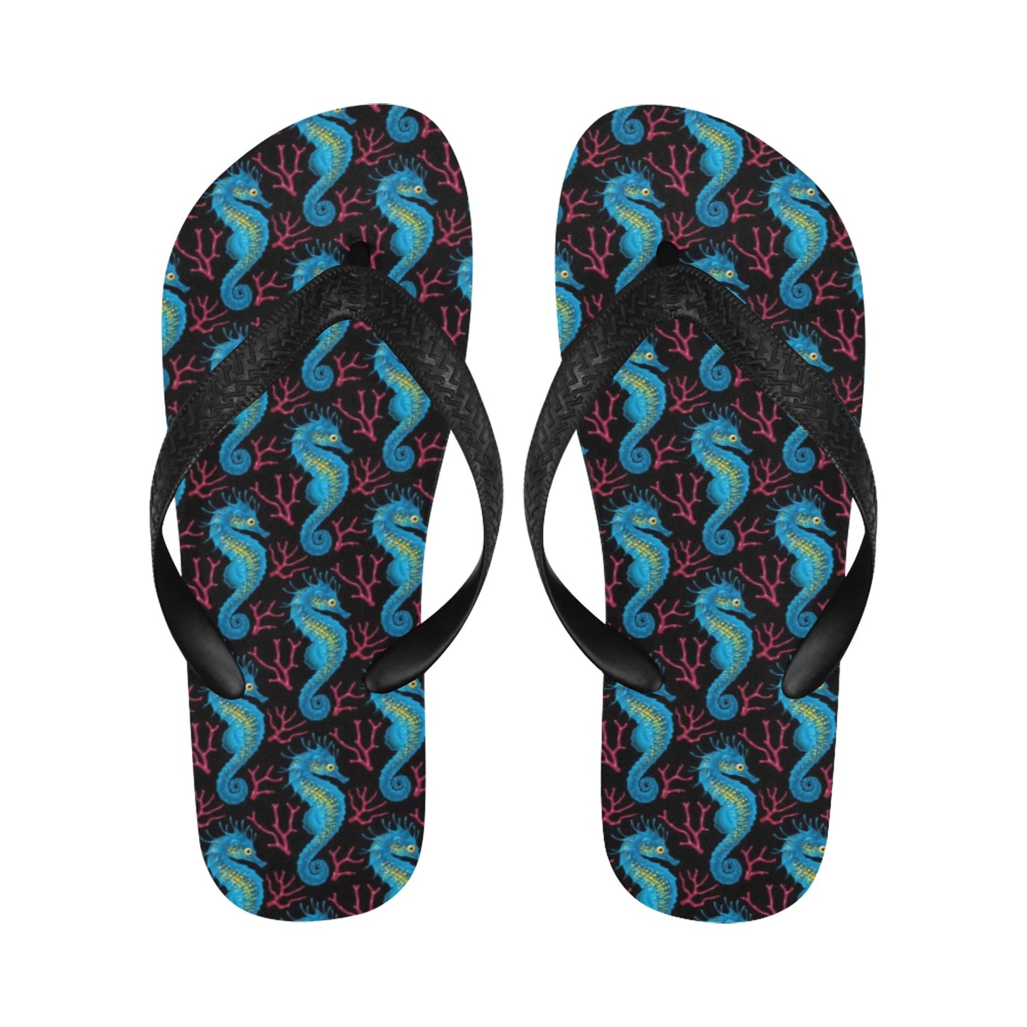 SeaHorse Print Design LKS401 Flip Flops