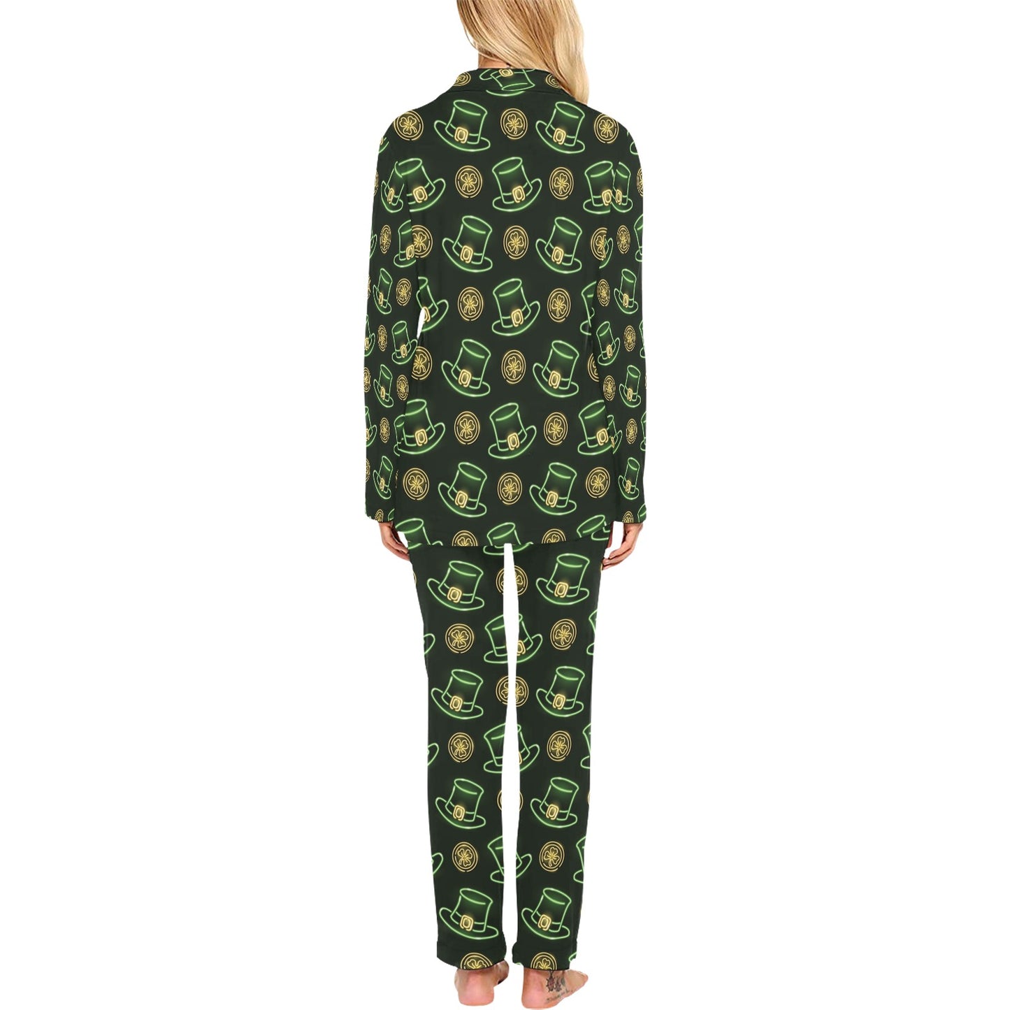 St Patricks Day Print Design LKS308 Women's Long Pajama Set