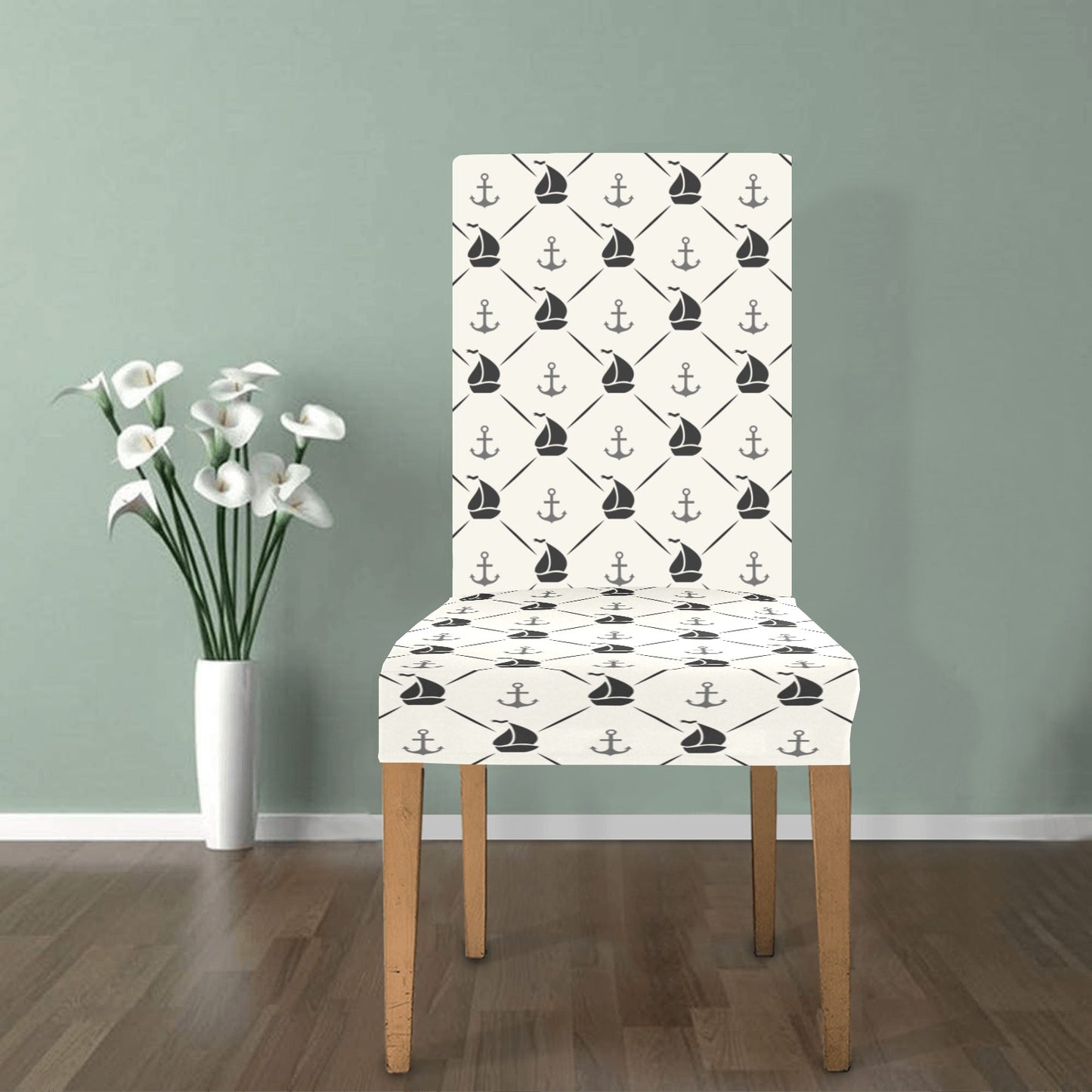 Sailboat Print Design LKS302 Dining Chair Slipcover