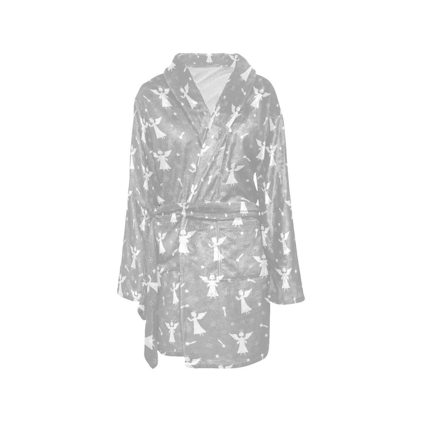 Angel Pattern Print Design 03 Women's Fleece Robe