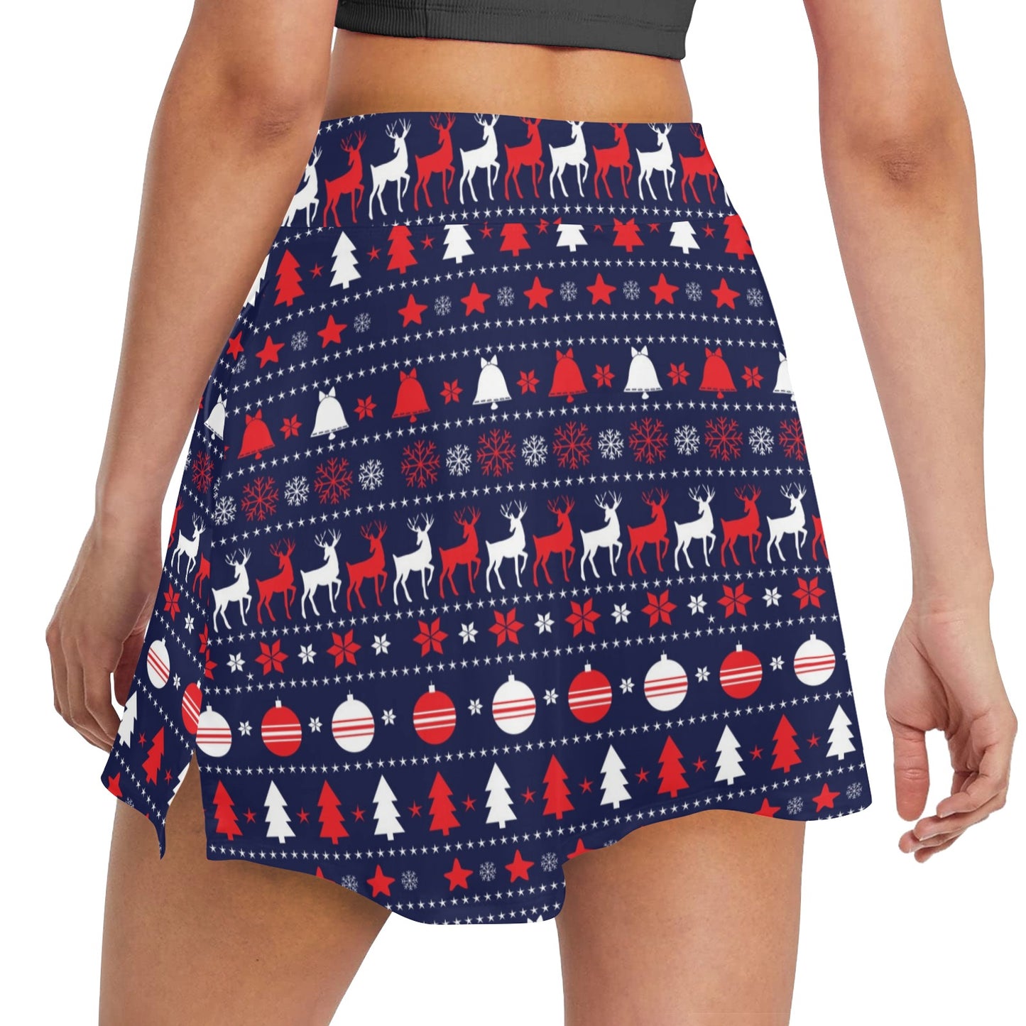 Reindeer Print Design LKS404 17" Golf & Pickleball Skort with Pockets