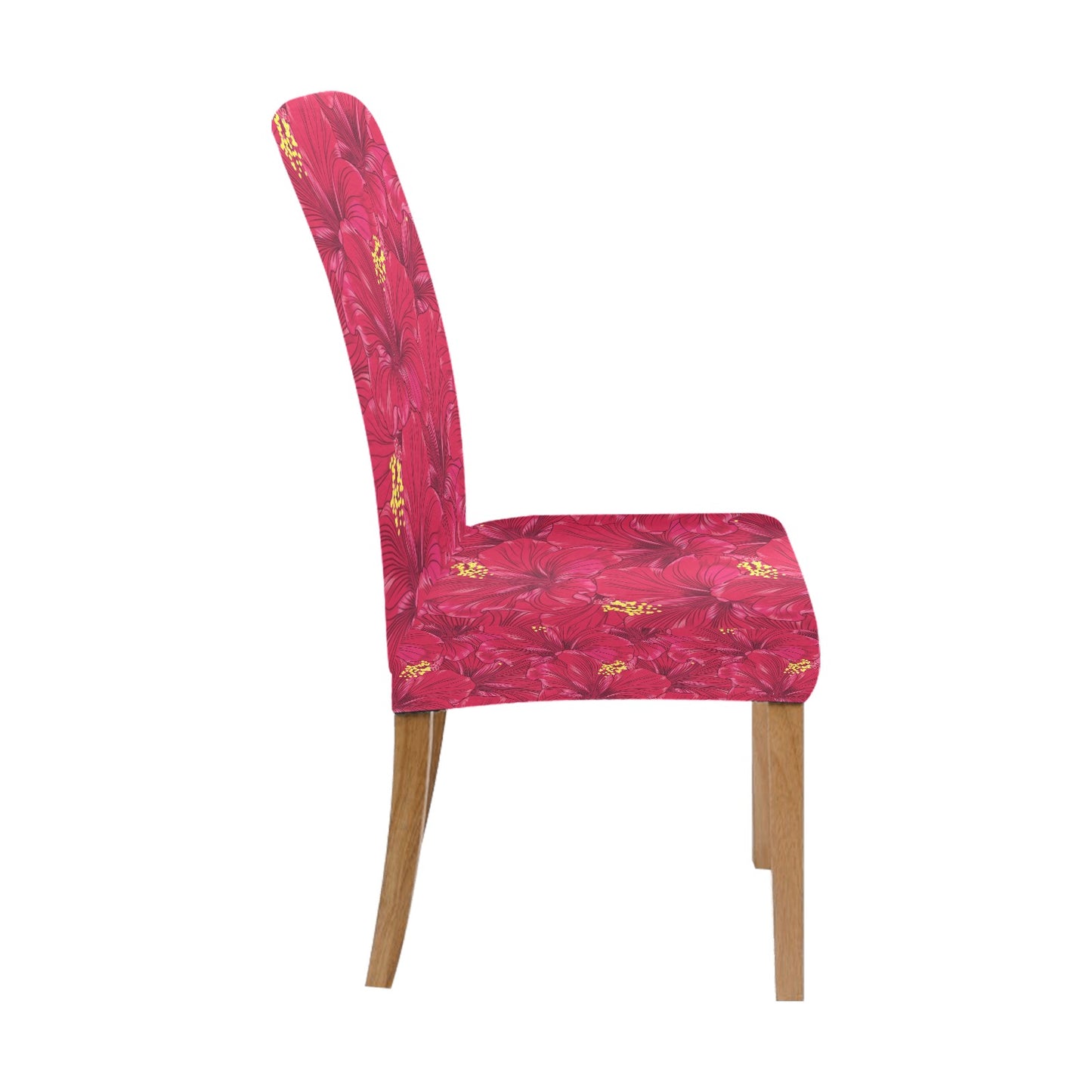 Hibiscus Red Pattern Print LKS308 Dining Chair Slipcover